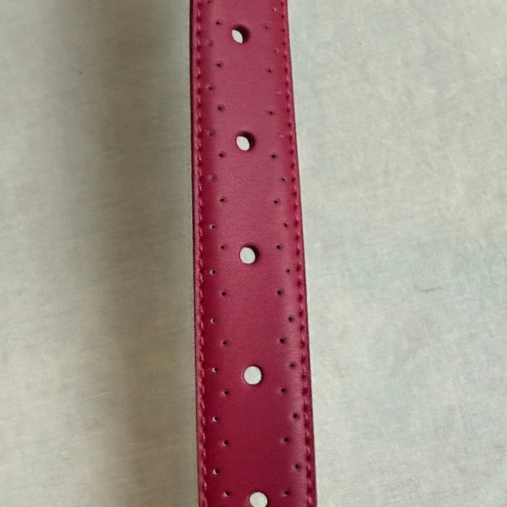Nike Golf Reversible Belt Women Size S Pink White Perforated Leather 13084-311